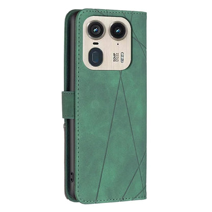 BINFEN COLOR BF05 For Motorola Edge 50 Ultra 5G / Moto X50 Ultra 5G Case Leather Phone Cover Geometry Imprinted