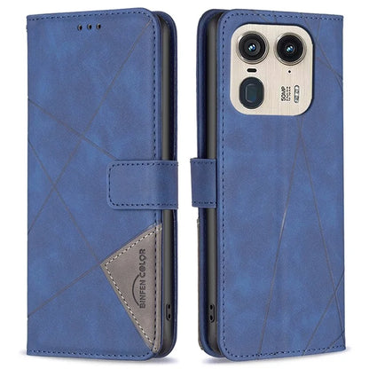 BINFEN COLOR BF05 For Motorola Edge 50 Ultra 5G / Moto X50 Ultra 5G Case Leather Phone Cover Geometry Imprinted