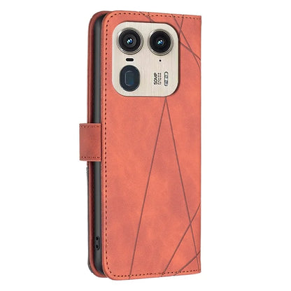 BINFEN COLOR BF05 For Motorola Edge 50 Ultra 5G / Moto X50 Ultra 5G Case Leather Phone Cover Geometry Imprinted