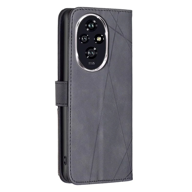 BINFEN COLOR BF05 For Honor 200 5G Wallet Case Shockproof Geometric PU Leather Phone Cover