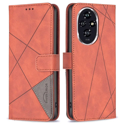 BINFEN COLOR BF05 For Honor 200 5G Wallet Case Shockproof Geometric PU Leather Phone Cover