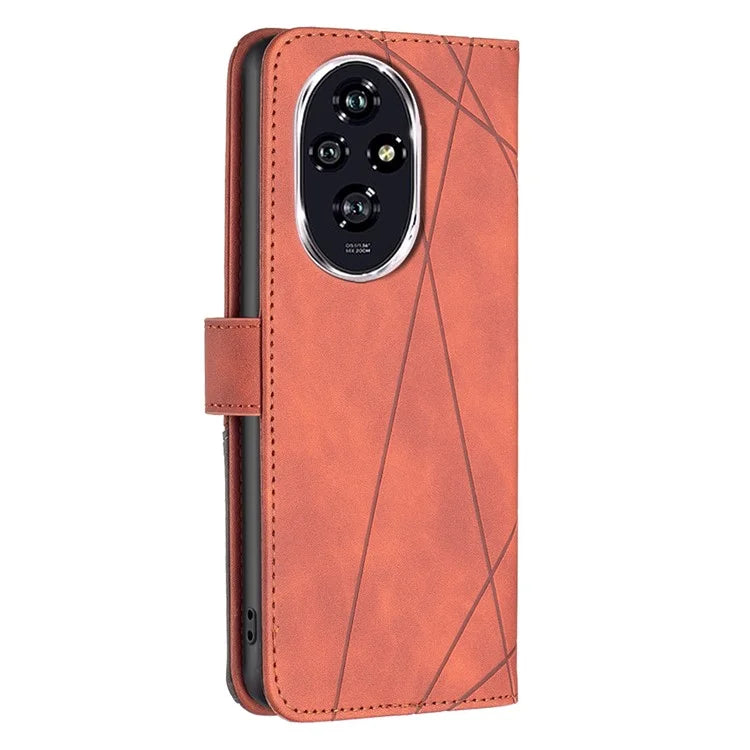 BINFEN COLOR BF05 For Honor 200 5G Wallet Case Shockproof Geometric PU Leather Phone Cover