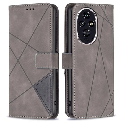 BINFEN COLOR BF05 For Honor 200 5G Wallet Case Shockproof Geometric PU Leather Phone Cover