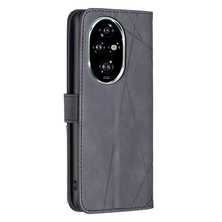 BINFEN COLOR BF05 For Honor 200 Pro 5G Case Geometric PU Leather Phone Cover Shockproof Wallet