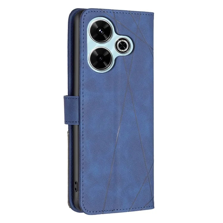 BINFEN COLOR BF05 For Xiaomi Redmi 13 4G / Poco M6 4G Leather Case Geometric Phone Cover