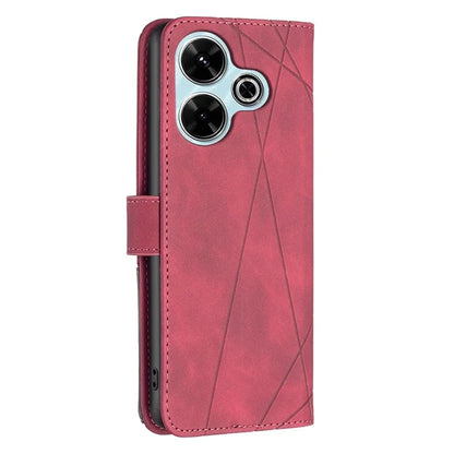 BINFEN COLOR BF05 For Xiaomi Redmi 13 4G / Poco M6 4G Leather Case Geometric Phone Cover