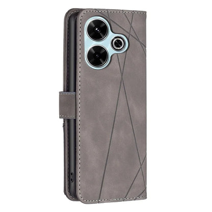 BINFEN COLOR BF05 For Xiaomi Redmi 13 4G / Poco M6 4G Leather Case Geometric Phone Cover