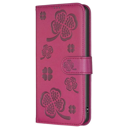 For Xiaomi Redmi 13 4G / Poco M6 4G Case Wallet Leather Phone Cover Lucky Clover Imprinting