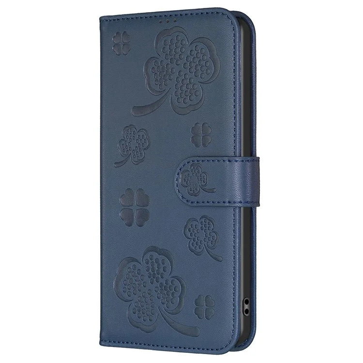 For Xiaomi Redmi 13 4G / Poco M6 4G Case Wallet Leather Phone Cover Lucky Clover Imprinting