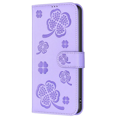 For Xiaomi Redmi 13 4G / Poco M6 4G Case Wallet Leather Phone Cover Lucky Clover Imprinting