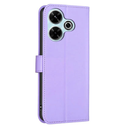 For Xiaomi Redmi 13 4G / Poco M6 4G Case Wallet Leather Phone Cover Lucky Clover Imprinting