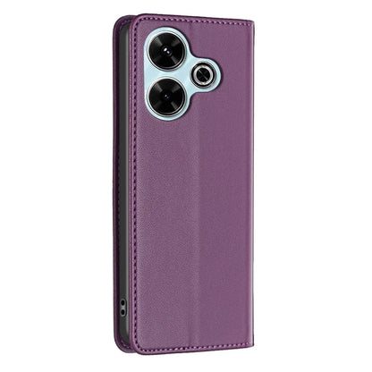 BINFEN COLOR BF18 For Xiaomi Redmi 13 4G / Poco M6 4G Case Leather Phone Cover Magnetic Close