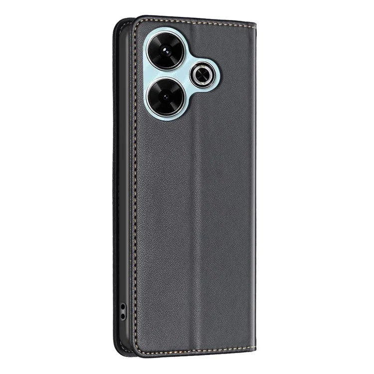 BINFEN COLOR BF18 For Xiaomi Redmi 13 4G / Poco M6 4G Case Leather Phone Cover Magnetic Close