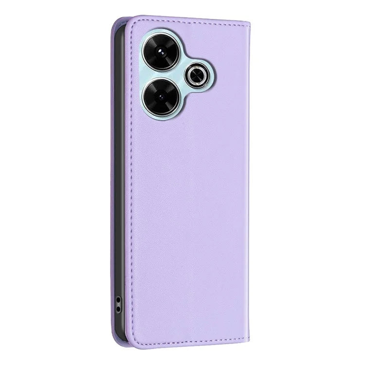 BINFEN COLOR BF18 For Xiaomi Redmi 13 4G / Poco M6 4G Case Leather Phone Cover Magnetic Close