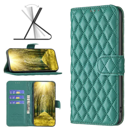 BINFEN COLOR BF Style-14 For Motorola Edge 50 Ultra 5G / Moto X50 Ultra 5G Case Rhombus Grid Folio Leather Cell Phone Cover