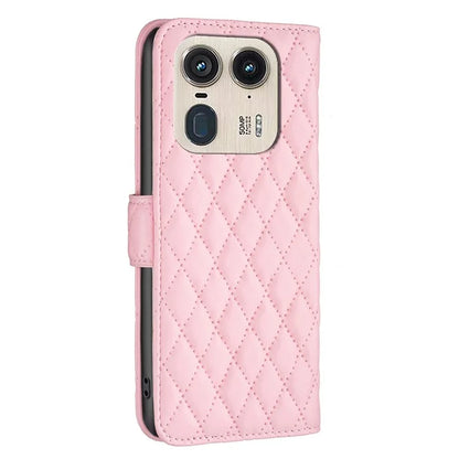 BINFEN COLOR BF Style-14 For Motorola Edge 50 Ultra 5G / Moto X50 Ultra 5G Case Rhombus Grid Folio Leather Cell Phone Cover