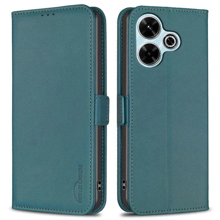 BINFEN COLOR BF31 For Xiaomi Redmi 13 4G / Poco M6 4G Case PU Leather Phone Wallet Cover