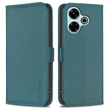 BINFEN COLOR BF31 For Xiaomi Redmi 13 4G / Poco M6 4G Case PU Leather Phone Wallet Cover