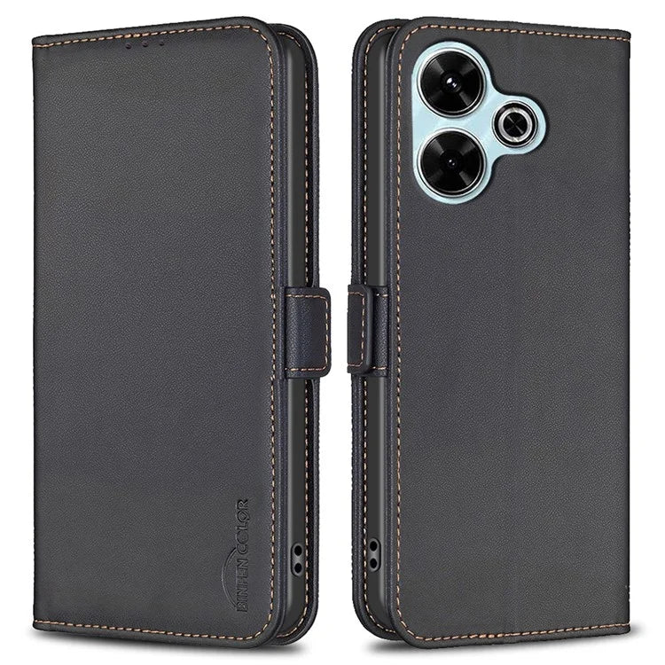BINFEN COLOR BF31 For Xiaomi Redmi 13 4G / Poco M6 4G Case PU Leather Phone Wallet Cover