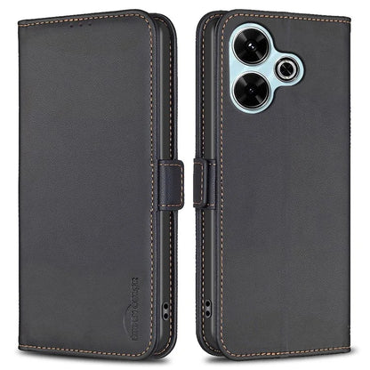 BINFEN COLOR BF31 For Xiaomi Redmi 13 4G / Poco M6 4G Case PU Leather Phone Wallet Cover
