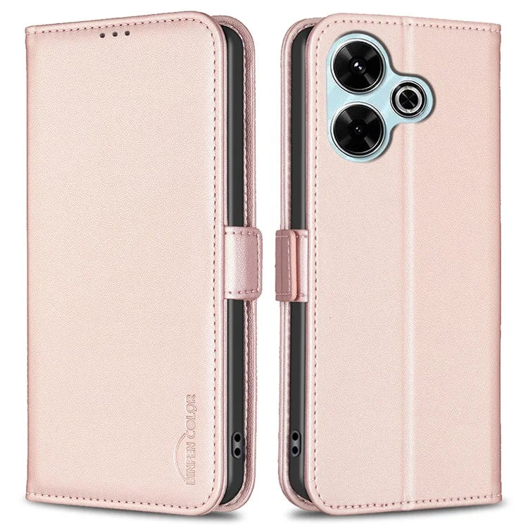 BINFEN COLOR BF31 For Xiaomi Redmi 13 4G / Poco M6 4G Case PU Leather Phone Wallet Cover