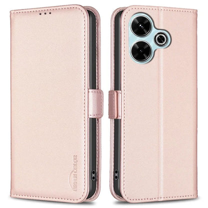 BINFEN COLOR BF31 For Xiaomi Redmi 13 4G / Poco M6 4G Case PU Leather Phone Wallet Cover