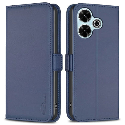 BINFEN COLOR BF31 For Xiaomi Redmi 13 4G / Poco M6 4G Case PU Leather Phone Wallet Cover