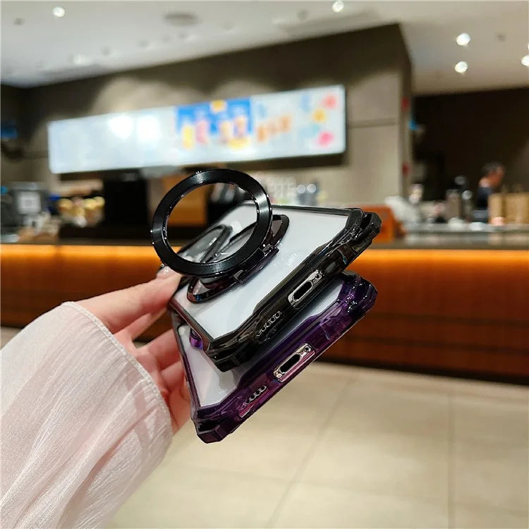 For Huawei Pura 70 Pro / Pura 70 Pro+ Case TPU+Acrylic Phone Cover with Magnetic Ring Kickstand
