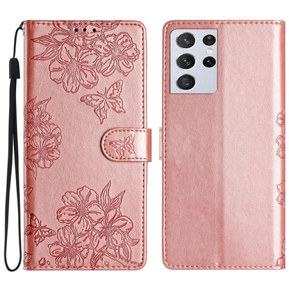 For Samsung Galaxy S21 Ultra 5G Wholesale Phone Shell PU Leather Imprinted Pattern Wallet Phone Cover