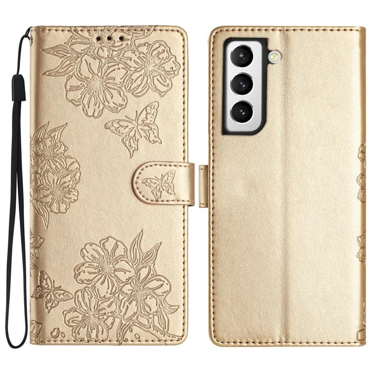 For Samsung Galaxy S21 FE 5G Case Stylish Imprinted Leather Wallet Stand Cell Phone Cover