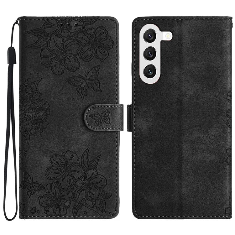 For Samsung Galaxy S23+ Cell Phone Case PU Leather Imprinted Pattern Wallet Phone Cover