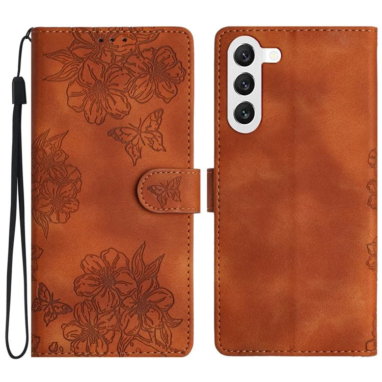 For Samsung Galaxy S23+ Cell Phone Case PU Leather Imprinted Pattern Wallet Phone Cover