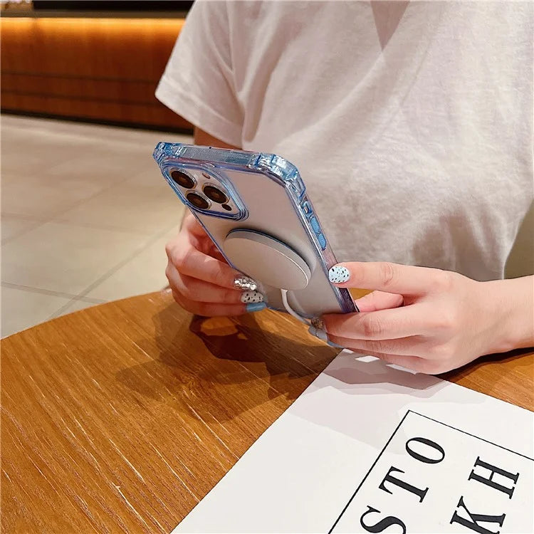 For iPhone 15 Pro Max Case Magnetic Shockproof PC+TPU Cell Phone Cover