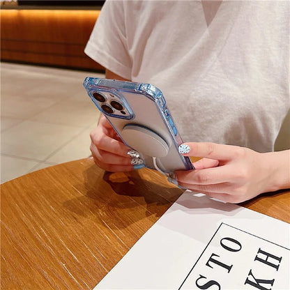 For iPhone 15 Pro Max Case Magnetic Shockproof PC+TPU Cell Phone Cover