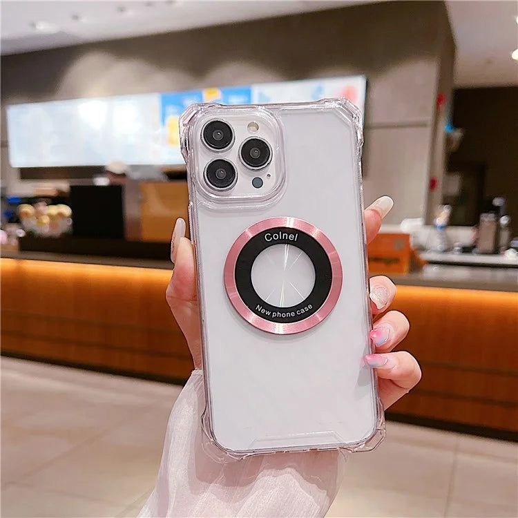 For iPhone 15 Pro Max Case Magnetic Shockproof PC+TPU Cell Phone Cover