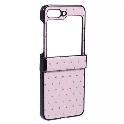 For Samsung Galaxy Z Flip5 5G Case Leather + PC Phone Cover Hinge Protection Rhinestone Decor