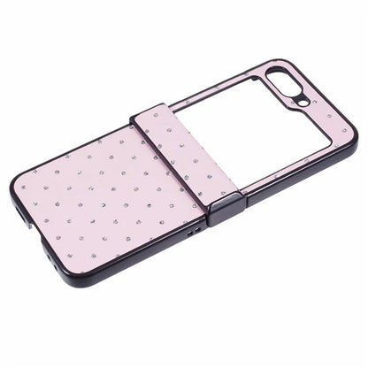 For Samsung Galaxy Z Flip5 5G Case Leather + PC Phone Cover Hinge Protection Rhinestone Decor