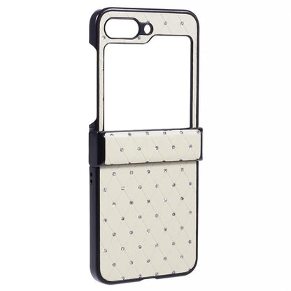 For Samsung Galaxy Z Flip5 5G Case Leather + PC Phone Cover Hinge Protection Rhinestone Decor