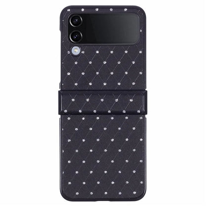 For Samsung Galaxy Z Flip4 5G Case Leather + PC Hinge Shockproof Phone Cover Bling Glitter Rhinestone