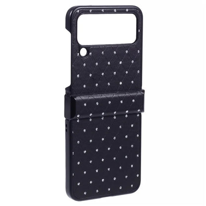 For Samsung Galaxy Z Flip4 5G Case Leather + PC Hinge Shockproof Phone Cover Bling Glitter Rhinestone