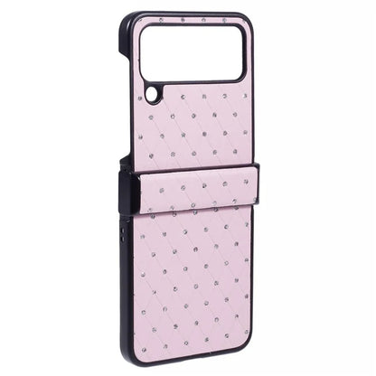 For Samsung Galaxy Z Flip4 5G Case Leather + PC Hinge Shockproof Phone Cover Bling Glitter Rhinestone