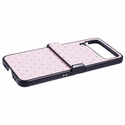 For Samsung Galaxy Z Flip4 5G Case Leather + PC Hinge Shockproof Phone Cover Bling Glitter Rhinestone