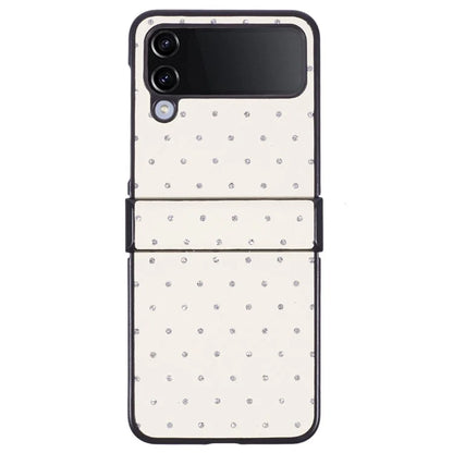 For Samsung Galaxy Z Flip4 5G Case Leather + PC Hinge Shockproof Phone Cover Bling Glitter Rhinestone