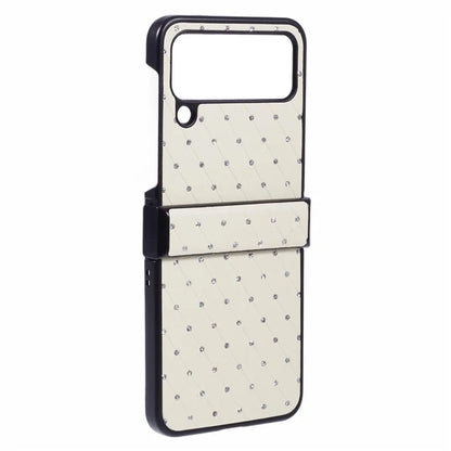 For Samsung Galaxy Z Flip4 5G Case Leather + PC Hinge Shockproof Phone Cover Bling Glitter Rhinestone