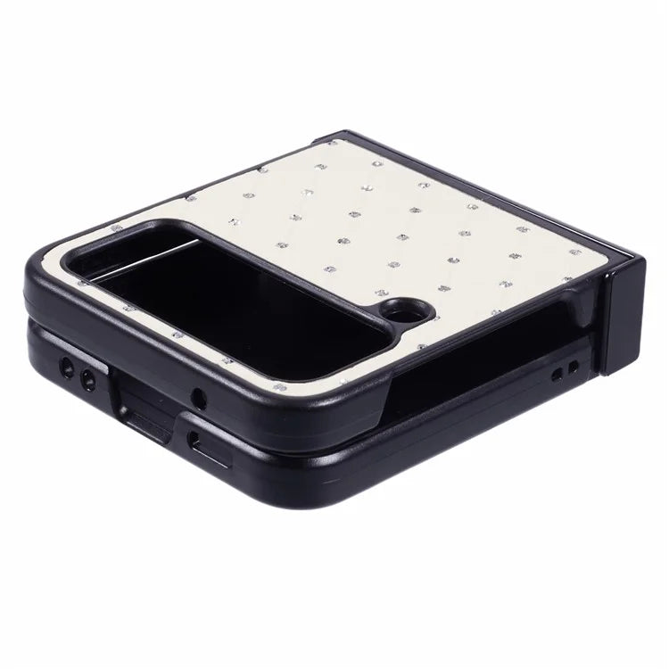 For Samsung Galaxy Z Flip4 5G Case Leather + PC Hinge Shockproof Phone Cover Bling Glitter Rhinestone