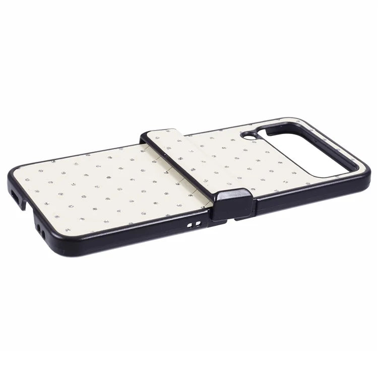 For Samsung Galaxy Z Flip4 5G Case Leather + PC Hinge Shockproof Phone Cover Bling Glitter Rhinestone