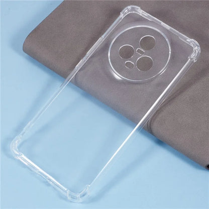 For Honor Magic5 Clear Case Four Corner Reinforced Protective Soft TPU Phone Cover