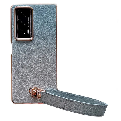 For Honor Magic V2 5G Case Glitter Bling Hard PC Phone Cover with Wrist Strap