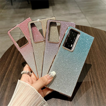 For Honor Magic V2 5G Case Anti-Drop Bling Glitter Hard PC Phone Cover