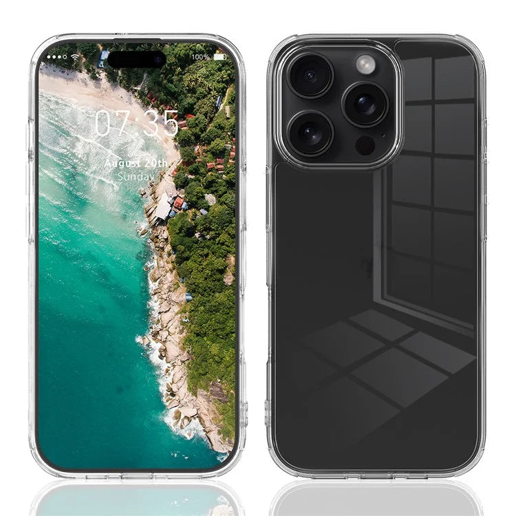 For iPhone 16 Pro Max Clear Case Shockproof Acrylic + TPU Phone Cover